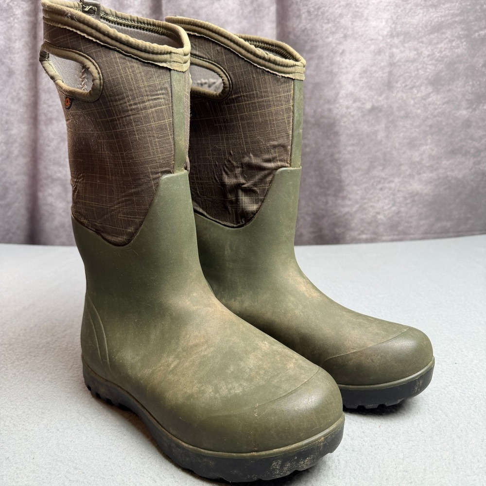 Bogs Neo-Classic Tall Linen Waterproof Boots Olive Green 72253-348 Womens 9